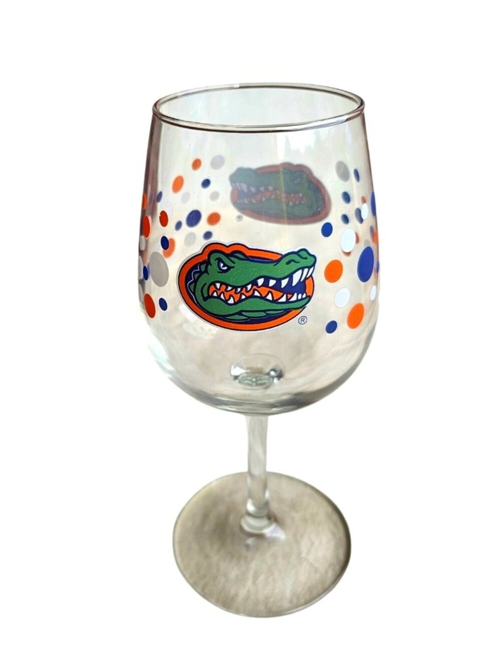 Florida Gators Polka Dot Wine Glass 12oz NCAA New